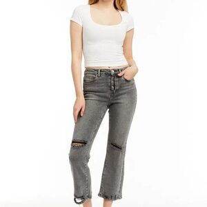 tractr Button Me Up High Rise Crop Jeans, 10/30
